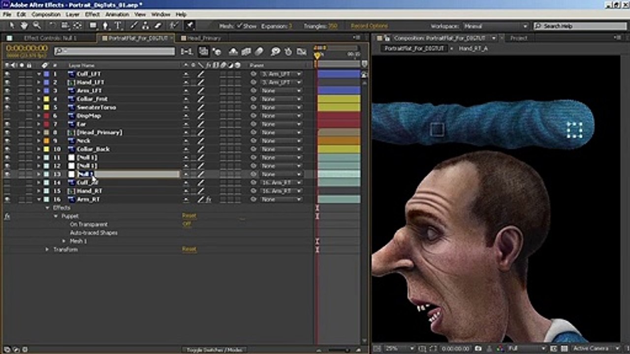 5-Creating arm bones with the Puppet tool