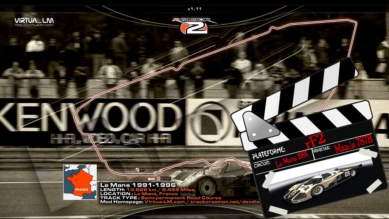 Tour de piste au Mans 91' en Mazda 787B sur Rfactor 2