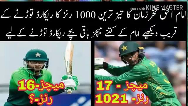 Imam Ul Haq Break the fatest 1000 runs
