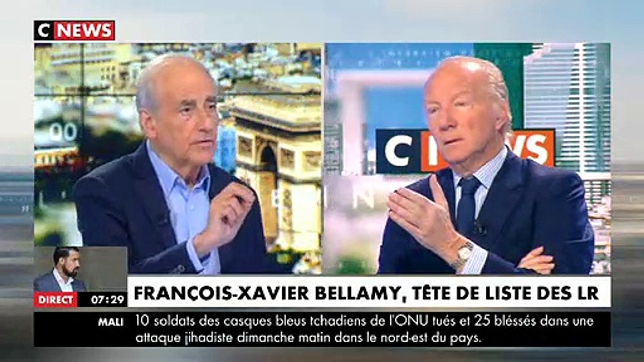 Echange tendu entre Brice Hortefeux et Jean-Pierre Elkabbach au sujet de François-Xavier Bellamy - Regardez