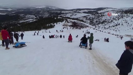 Konya Aladağ'da Kızak Keyfi