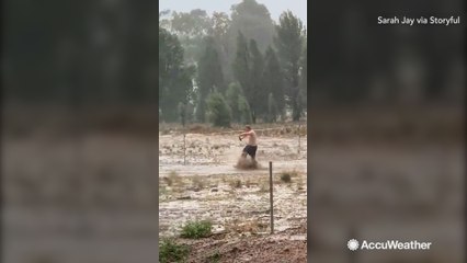 Celebrating the end of a drought with a run and a beer