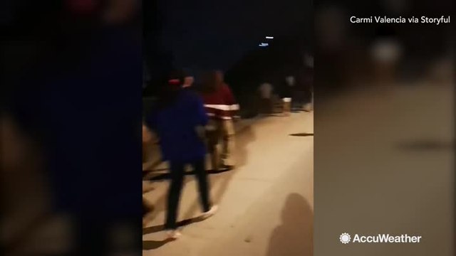 Post earthquake tsunami warning causes people to flee