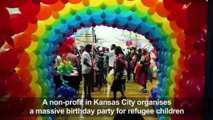 Refugee children and parents get birthday party in Kansas City