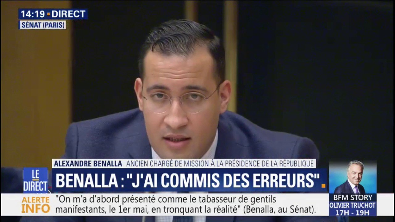 Alexandre Benalla refuse de répondre aux questions des sénateurs sur ses passeports mais affirme: "Ils étaient à l'Élysée le 19 septembre"