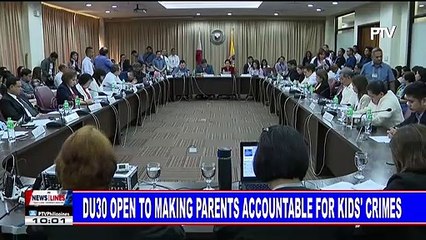 Du30 open to making parents accountable for kids' crimes