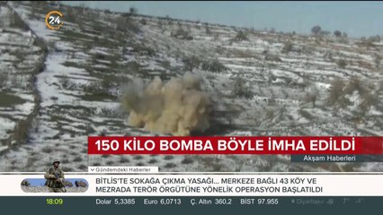 PKK'lı teröristlerin yerleştirdiği 150 kiloluk bomba böyle patlatıldı
