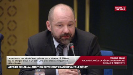 16h45. Vincent Crase déclare « ne plus avoir aucun contact avec Alexandre Benalla » puisque « son contrôle judiciaire le lui interdit »