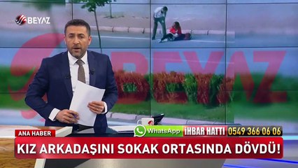 Kız arkadaşını sokak ortasında dövdü