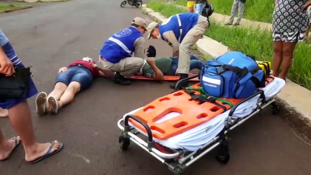 Ciclista atropela pedestre e ambos ficam feridos
