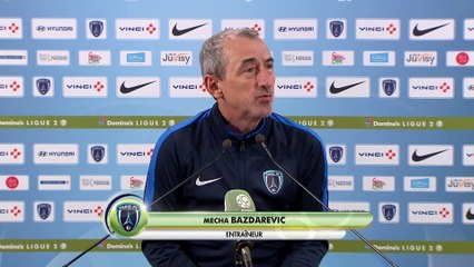 Réaction de Mecha Bazdarevic et Jean-Marc Furlan après Paris FC  - Stade Brestois 29
