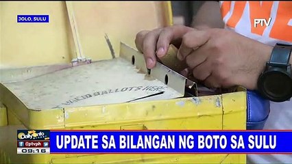 Update sa bilangan ng boto sa Sulu