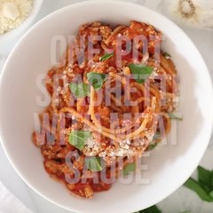 Instant Pot One-Pot Spaghetti with Turkey Meat Sauce