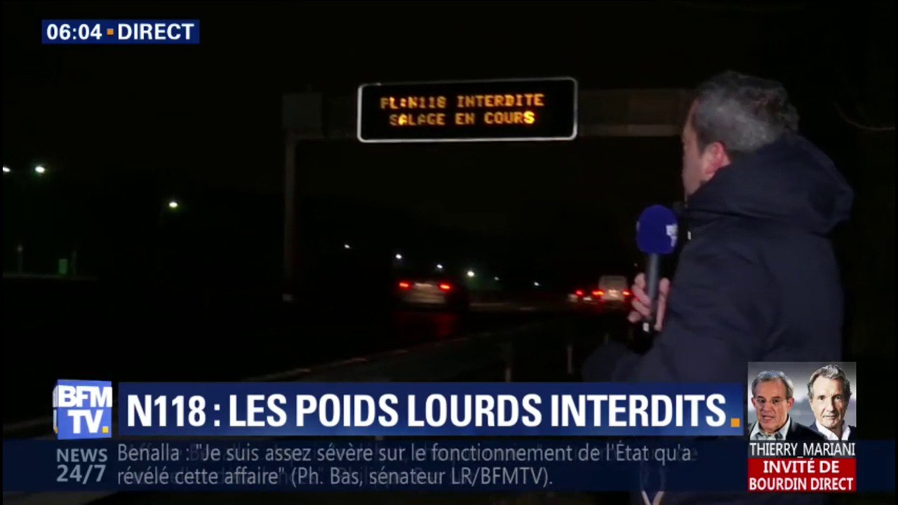 À cause de la neige, la N118 est interdite aux poids-lourds pour ne pas revivre la même pagaille que l'an dernier