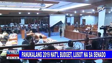 Panukalang 2019 nat'l budget, lusot na sa Senado