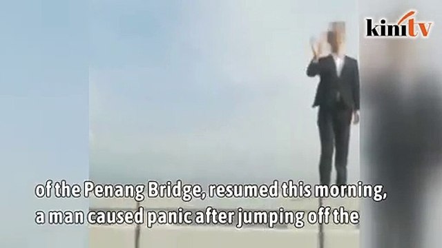 Man waves before jumping off Penang bridge