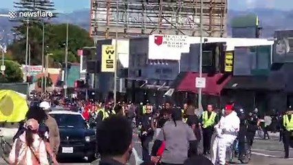 Street fight breaks out during MLK rally in Los Angeles