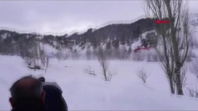 Kahramanmaraş Karda Mahsur Kalan Hastayı Ambulans Helikopterle Kurtardılar