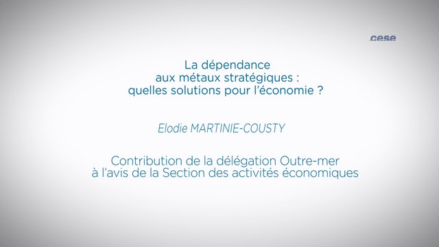 La dépendance aux métaux stratégiques, contribution de la délégation OM - cese