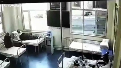 Out-of-control lorry smashes through hospital wall injuring two