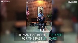 Paraplegic man walks for the first time in 27 years