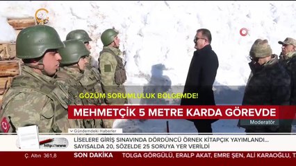 Mehmetçik 5 metre karda görevde