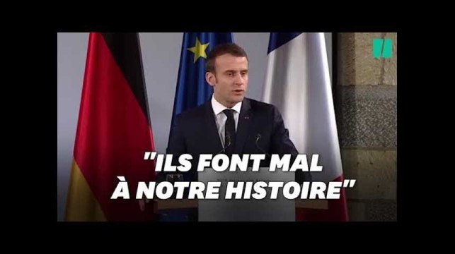 Emmanuel Macron condamne les mensonges sur le traité d'Aix-la-Chapelle