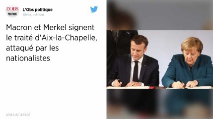 Emmanuel Macron et Angela Merkel accueillis par des huées à Aix-la-Chapelle