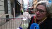 10 jours après l'explosion de la rue de Trévise, à Paris, Claire, une habitante du n'6, le plus touché, vient observer le début des travaux de consolidation