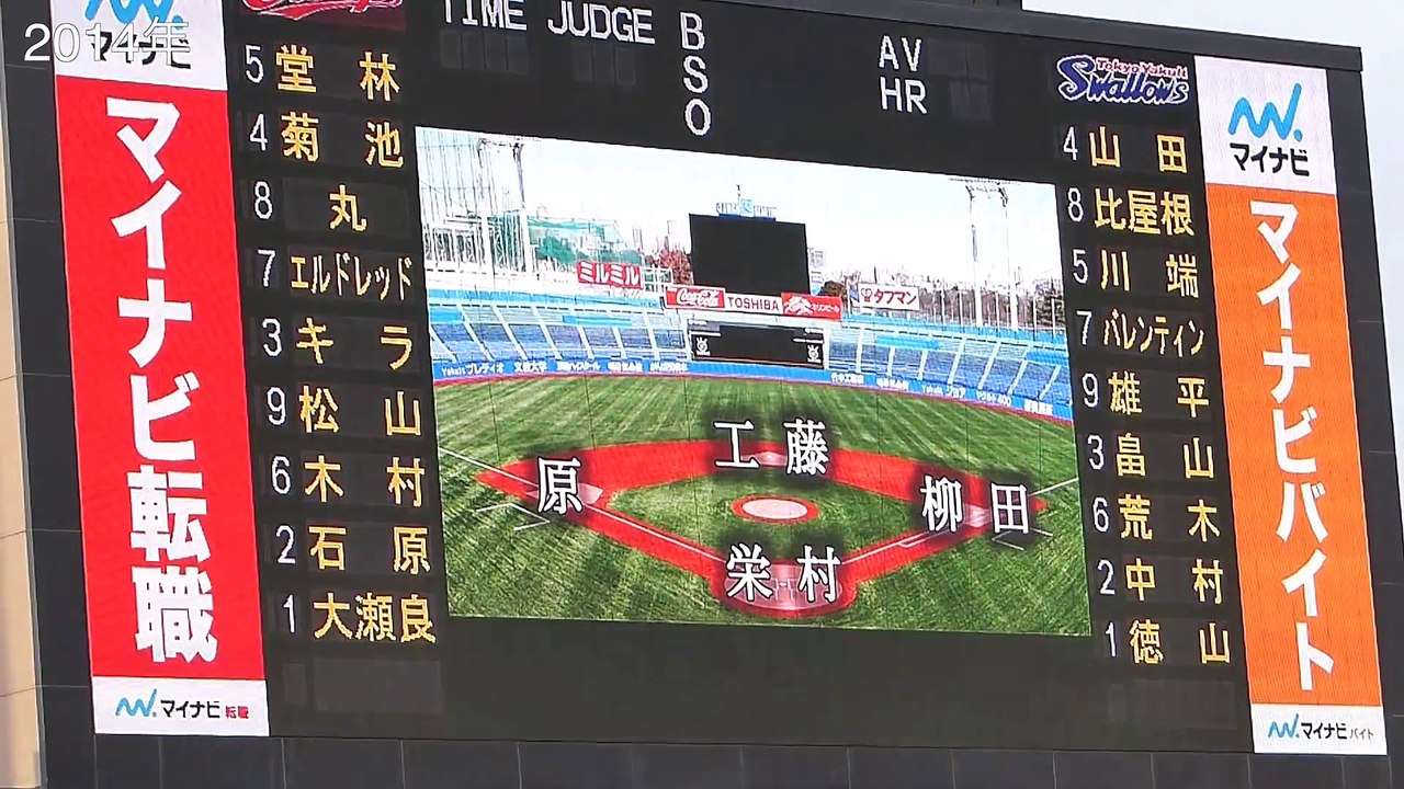東京ヤクルトスワローズ スタメン発表映像（2014年〜2017年）