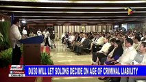 Du30 will let solons decide on age of criminal liability