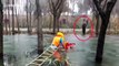 Elderly man who waded into icy river to rescue his dog gets trapped and has to be rescued