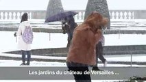 Les jardins du Château de Versailles sous la neige