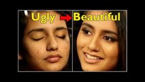 Priya Prakash Varrier Makeup Secret Revealed - Ugly to Beautiful
