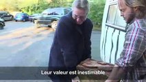 Un chasseur d'art découvre des reliefs médiévaux dans un jardin