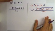 2x^2-5x 3=0 by quadratic formula   Algebra- Quadratic Equations; Simply Solved