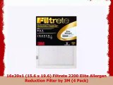 16x20x1 156 x 196 Filtrete 2200 Elite Allergen Reduction Filter by 3M 4 Pack