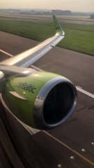 taking off from london gatwick onboard the air baltic 737-300 bound for riga, latvia!