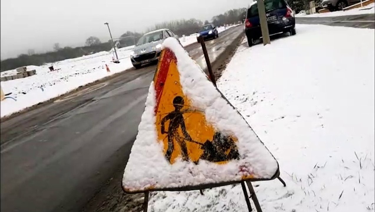 Premières images de neige en Moselle Nord