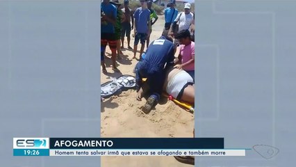 Homem tenta salvar irmã que se afogava e os dois morrem em Marataízes, ES
