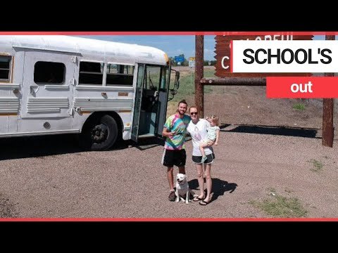 Family sell home and hit the road in renovated school bus | SWNS TV