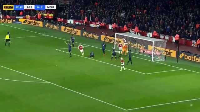 Pierre-Emerick Aubameyang Goal - Arsenal vs Manchester United 1-2 25/01/2019