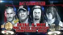 Roman Reigns vs John cena vs Randy Ortan vs Kane - WWE World Heavyweight Championship match
