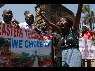 Teachers from Mandera stage protest to Parliament