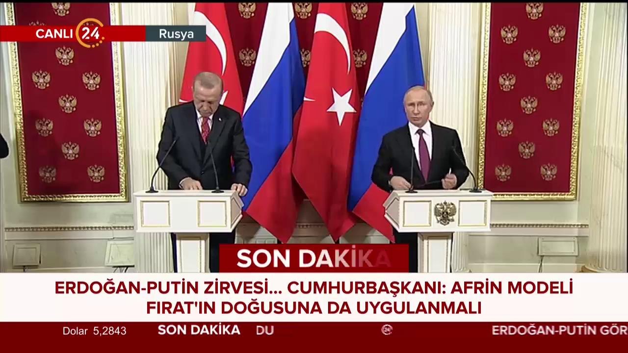 Başkan Erdoğan ve Rusya lideri Putin ortak açıklama yapıyor