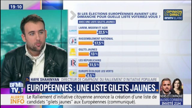Liste gilets jaunes aux européennes: le directeur de campagne veut des eurodéputés à la disposition des citoyens