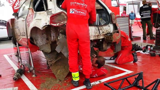 WRC 73 Rally Poland 2016 - 30 min Service of Stephane Lefebvre damaged Citroen WRC ( 720 X 1280 )