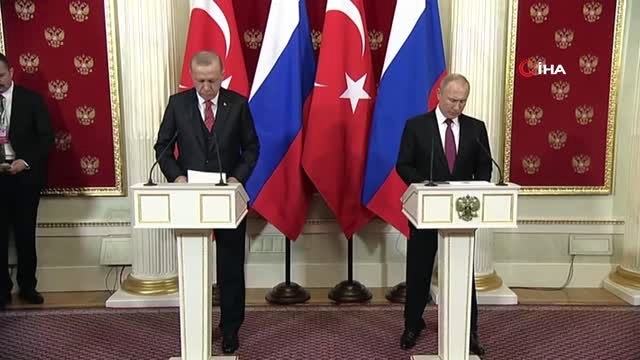 Erdoğan-Putin Ortak Basın Toplantısı- Cumhurbaşkanı Recep Tayyip Erdoğan: - İdlib'de Terör...