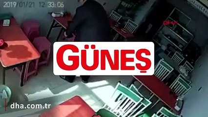 Çin'de kızgın boğa kafeye daldı