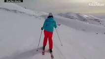 Un snowboarder filme l'interception Israélienne d'un missile Syrien